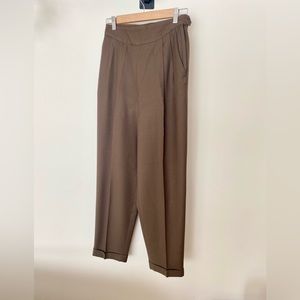 Vintage Virgin Wool High Waisted Pleated Trousers
